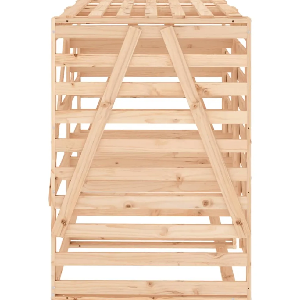 vidaXL Containerberging dubbel massief grenenhout