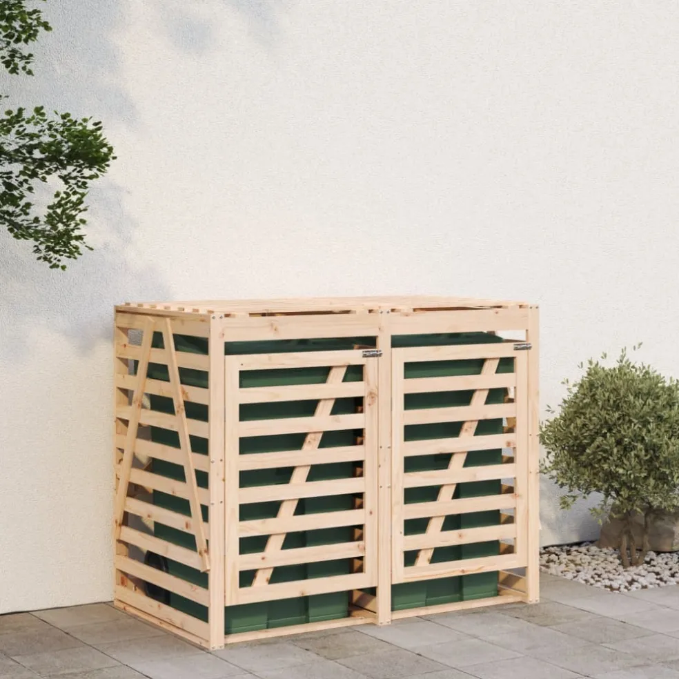 vidaXL Containerberging dubbel massief grenenhout