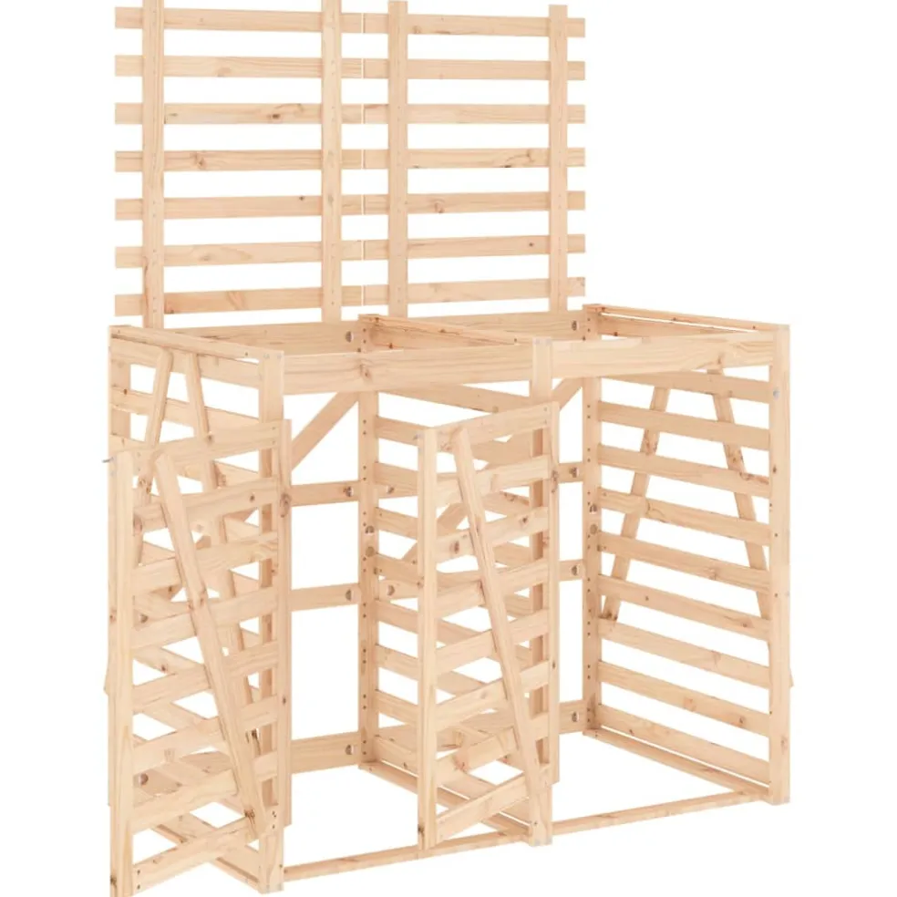 vidaXL Containerberging dubbel massief grenenhout