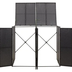 vidaXL Containerberging dubbel 140x80x117 cm poly rattan zwart