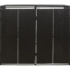 vidaXL Containerberging dubbel 140x80x117 cm poly rattan zwart