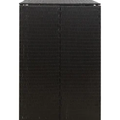 vidaXL Containerberging dubbel 140x80x117 cm poly rattan zwart