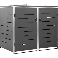 vidaXL Containerberging dubbel 138x77,5x115 cm roestvrij staal