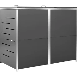 vidaXL Containerberging dubbel 138x77,5x115 cm roestvrij staal