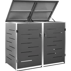 vidaXL Containerberging dubbel 138x77,5x115 cm roestvrij staal