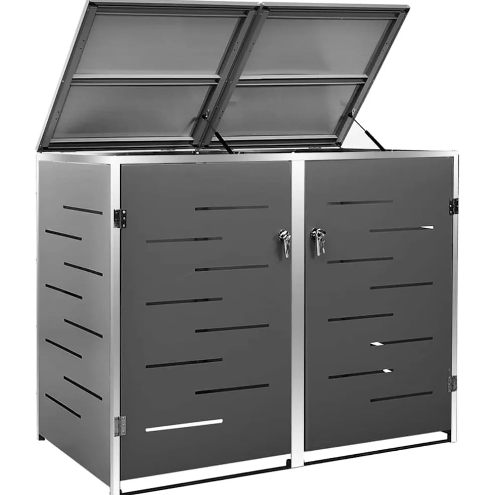 vidaXL Containerberging dubbel 138x77,5x115 cm roestvrij staal