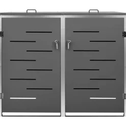 vidaXL Containerberging dubbel 138x77,5x115 cm roestvrij staal