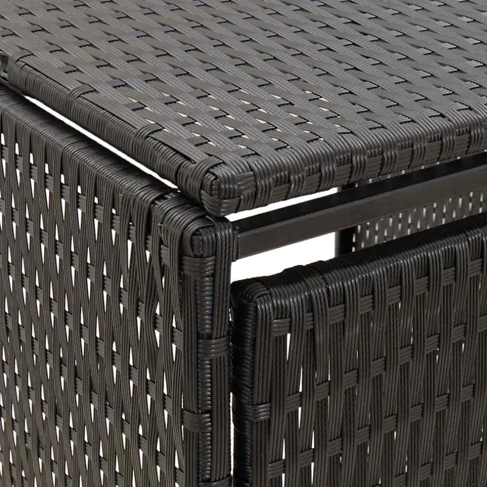 vidaXL Containerberging enkel 70x80x117 cm poly rattan zwart