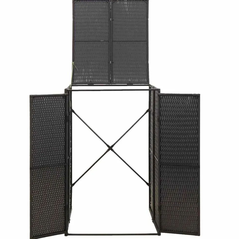 vidaXL Containerberging enkel 70x80x117 cm poly rattan zwart