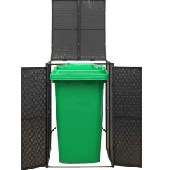 vidaXL Containerberging enkel 70x80x117 cm poly rattan zwart