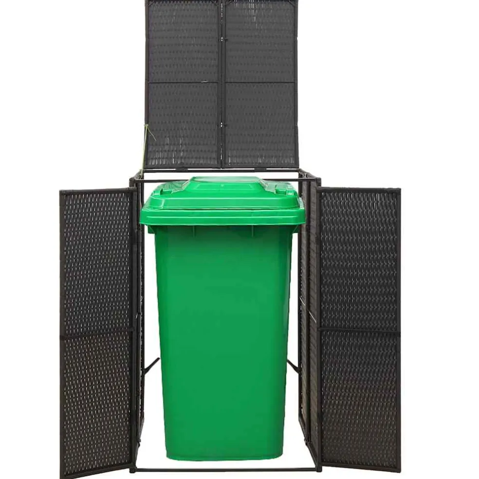 vidaXL Containerberging enkel 70x80x117 cm poly rattan zwart