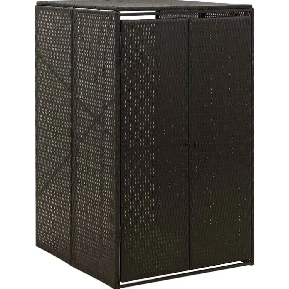 vidaXL Containerberging enkel 70x80x117 cm poly rattan zwart