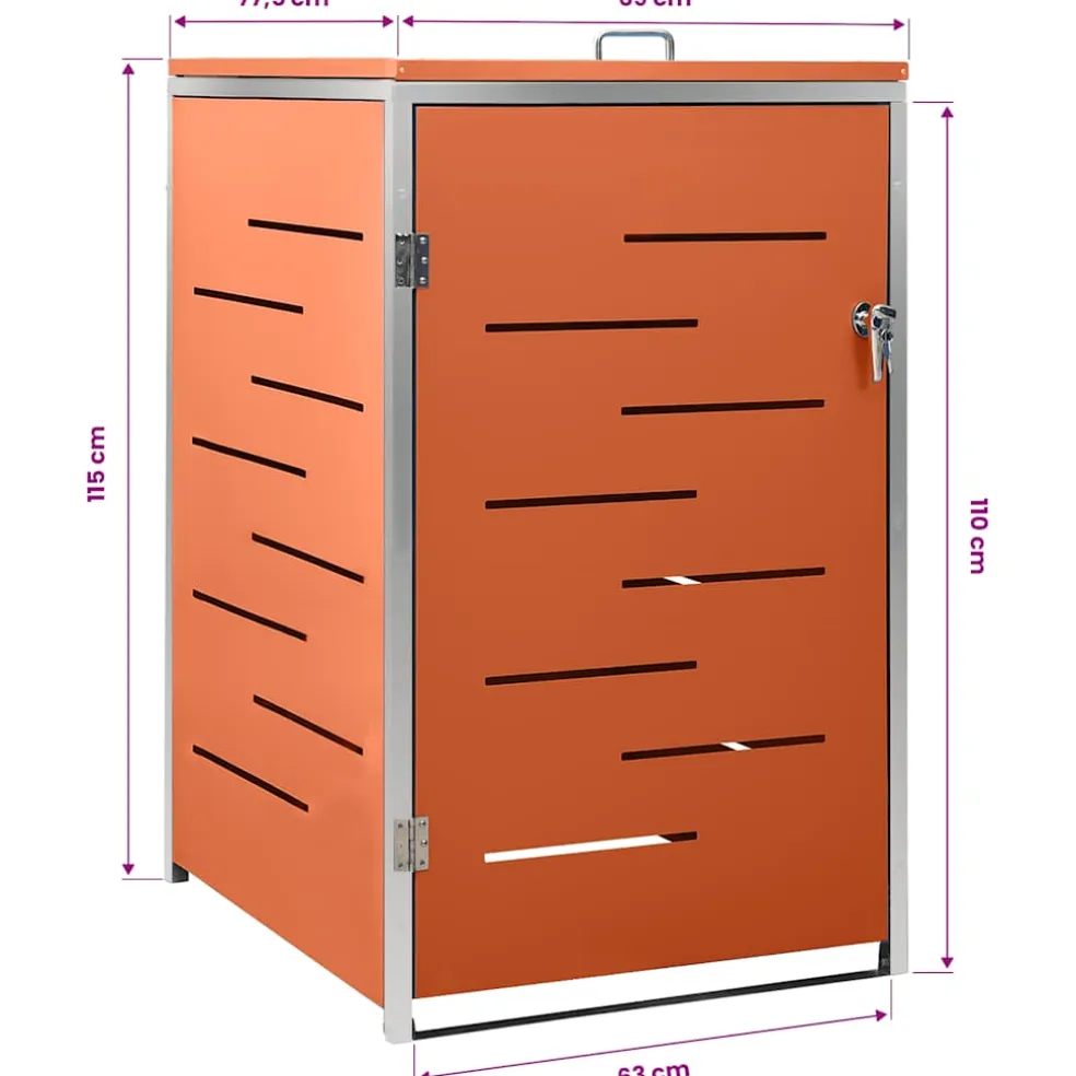 vidaXL Containerberging enkel 69x77,5x115 cm roestvrij staal