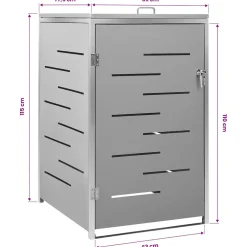 vidaXL Containerberging enkel 69x77,5x115 cm roestvrij staal