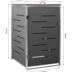 vidaXL Containerberging enkel 69x77,5x115 cm roestvrij staal