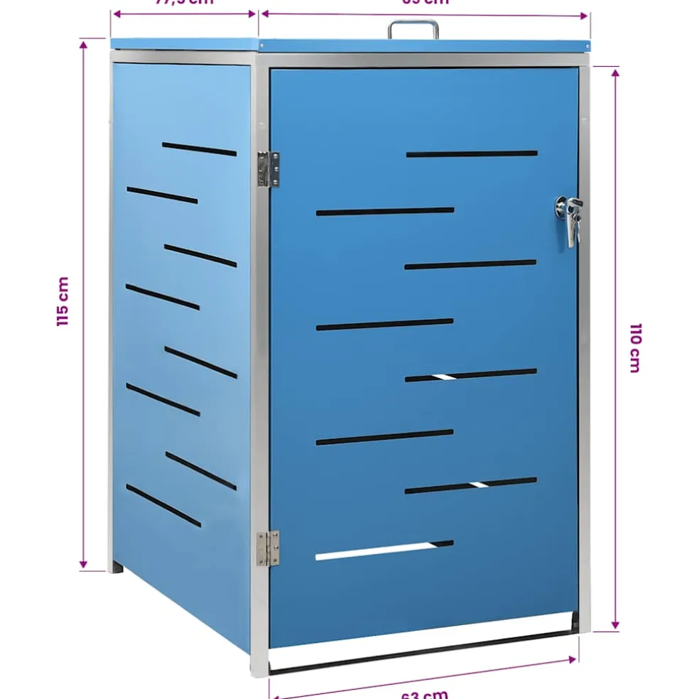 vidaXL Containerberging enkel 69x77,5x115 cm roestvrij staal