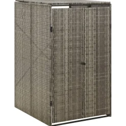 vidaXL Containerberging enkel 70x80x117 cm poly rattan grijs