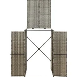 vidaXL Containerberging enkel 70x80x117 cm poly rattan grijs
