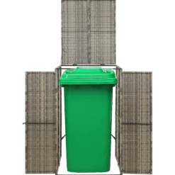 vidaXL Containerberging enkel 70x80x117 cm poly rattan grijs