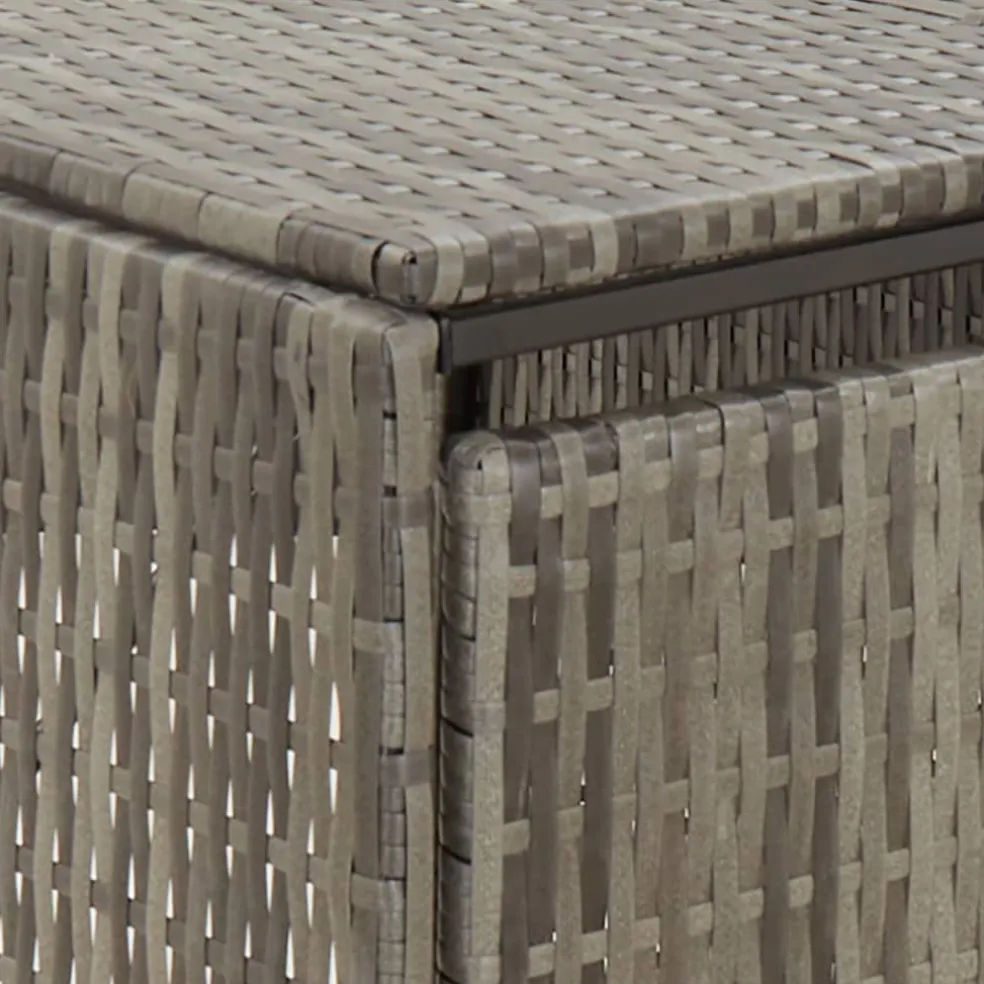 vidaXL Containerberging viervoudig 274x80x117 cm poly rattan grijs