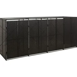 vidaXL Containerberging viervoudig 274x80x117 cm poly rattan zwart