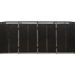 vidaXL Containerberging viervoudig 274x80x117 cm poly rattan zwart