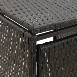 vidaXL Containerberging viervoudig 274x80x117 cm poly rattan zwart