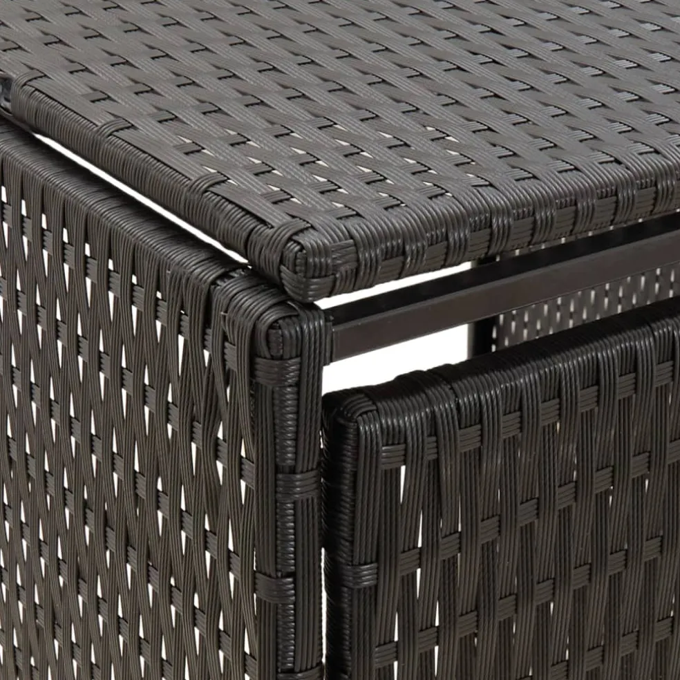 vidaXL Containerberging viervoudig 274x80x117 cm poly rattan zwart