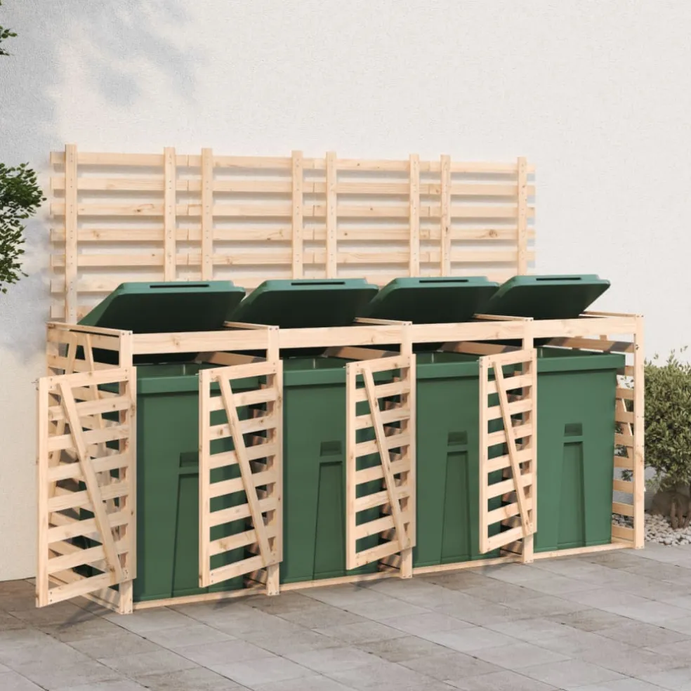 vidaXL Containerberging viervoudig massief grenenhout