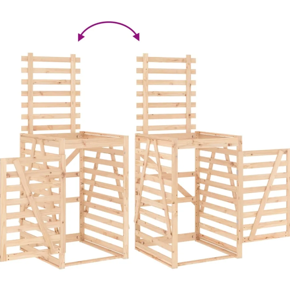 vidaXL Containerberging viervoudig massief grenenhout