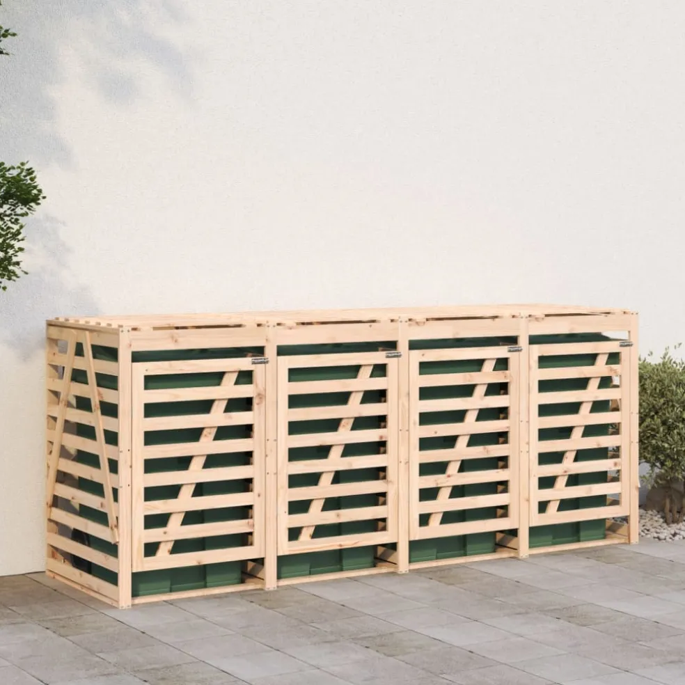 vidaXL Containerberging viervoudig massief grenenhout