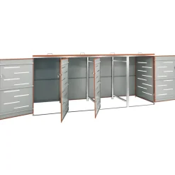 vidaXL Containerberging vierdubbel 276,5x77,5x115 cm roestvrij staal