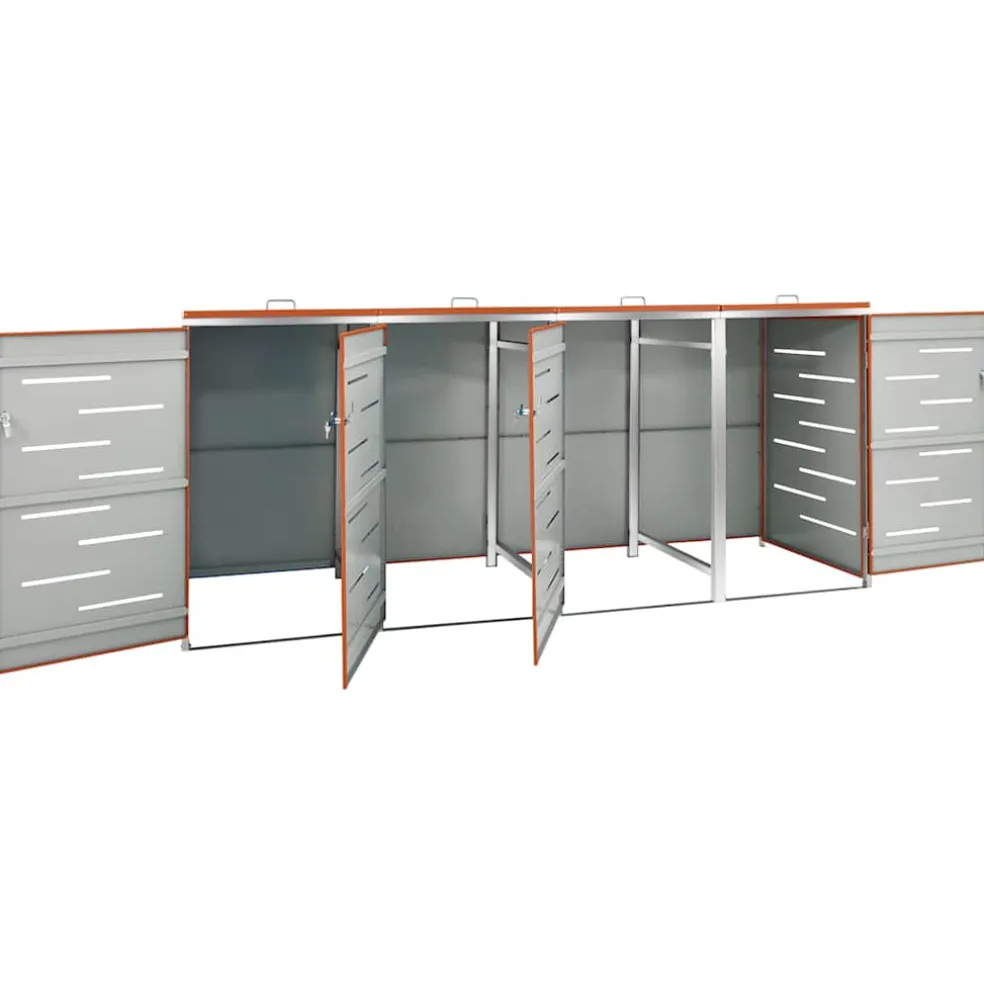 vidaXL Containerberging vierdubbel 276,5x77,5x115 cm roestvrij staal
