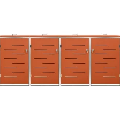 vidaXL Containerberging vierdubbel 276,5x77,5x115 cm roestvrij staal