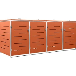 vidaXL Containerberging vierdubbel 276,5x77,5x115 cm roestvrij staal