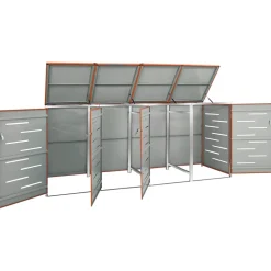 vidaXL Containerberging vierdubbel 276,5x77,5x115 cm roestvrij staal