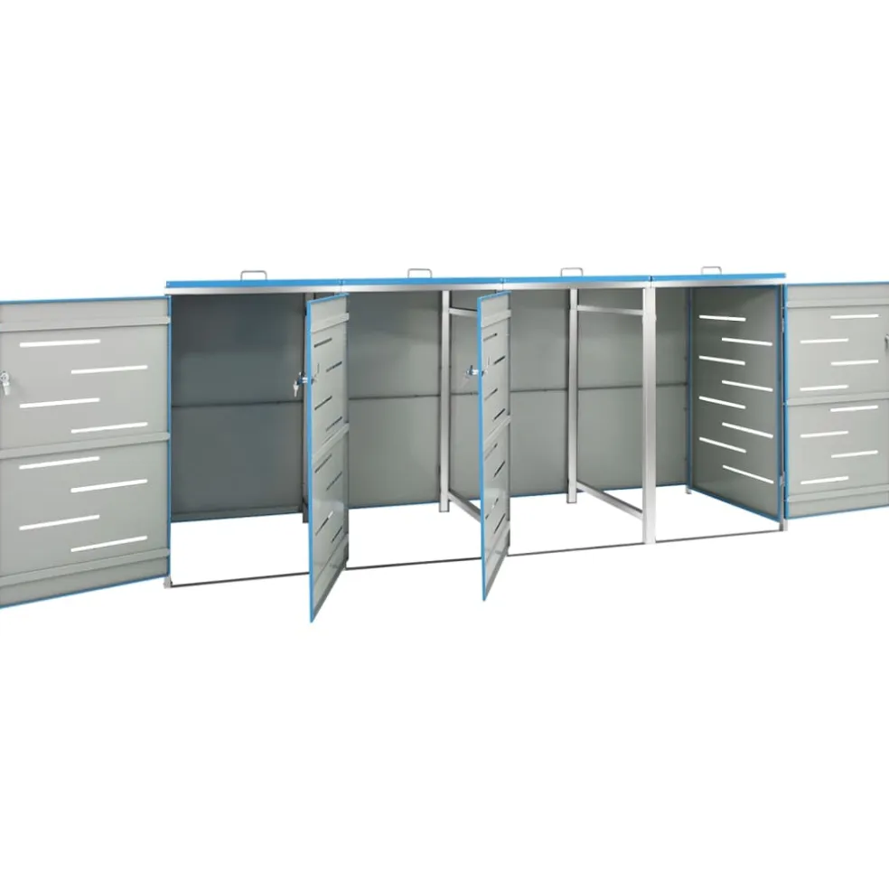 vidaXL Containerberging vierdubbel 276,5x77,5x115 cm roestvrij staal
