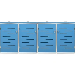 vidaXL Containerberging vierdubbel 276,5x77,5x115 cm roestvrij staal