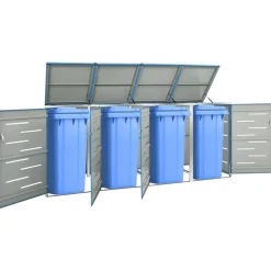 vidaXL Containerberging vierdubbel 276,5x77,5x115 cm roestvrij staal