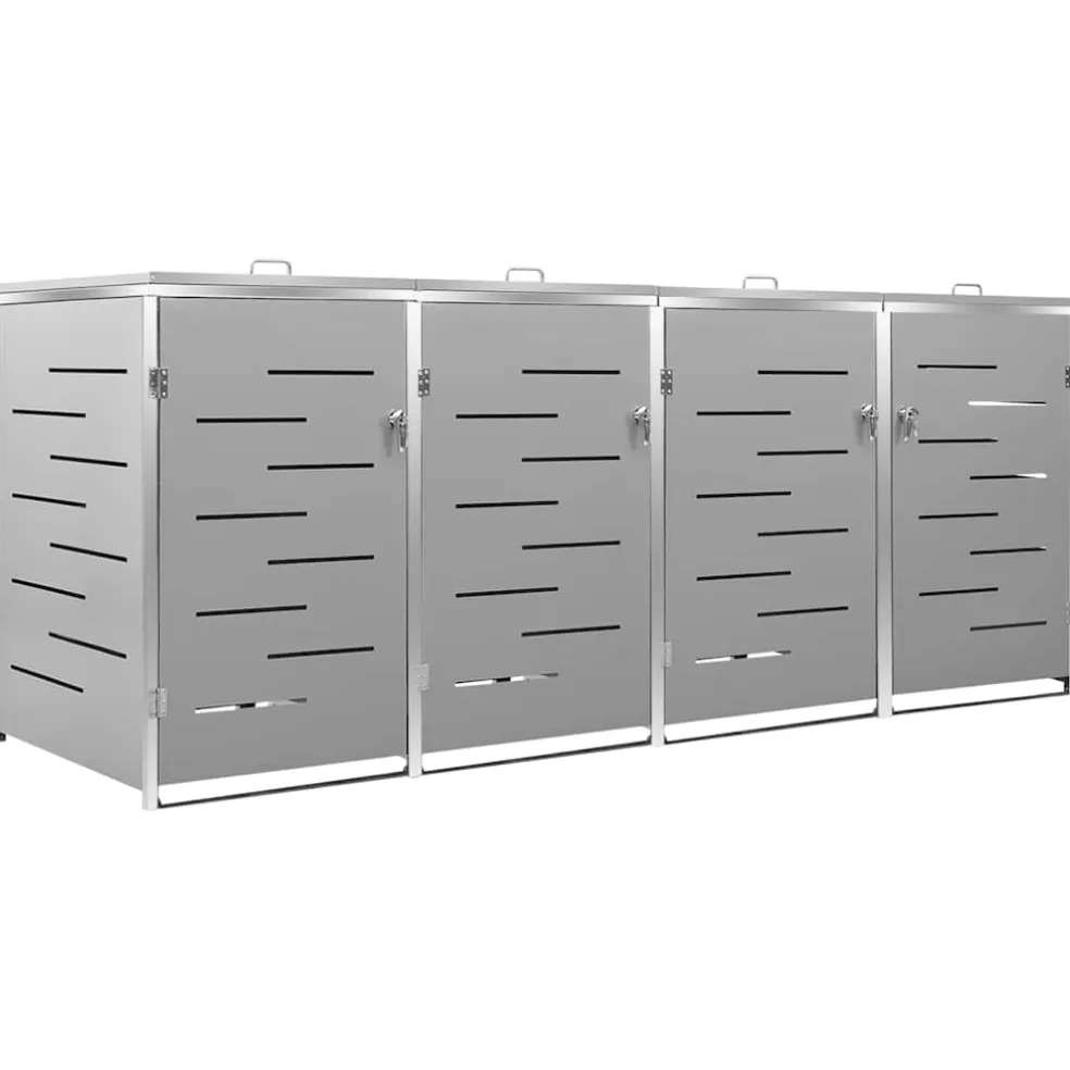 vidaXL Containerberging vierdubbel 276,5x77,5x115 cm roestvrij staal
