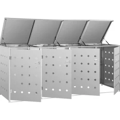 vidaXL Containerberging vierdubbel 240 L roestvrij staal