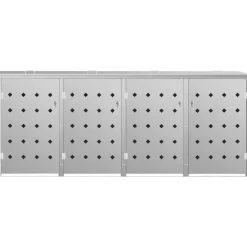 vidaXL Containerberging vierdubbel 240 L roestvrij staal