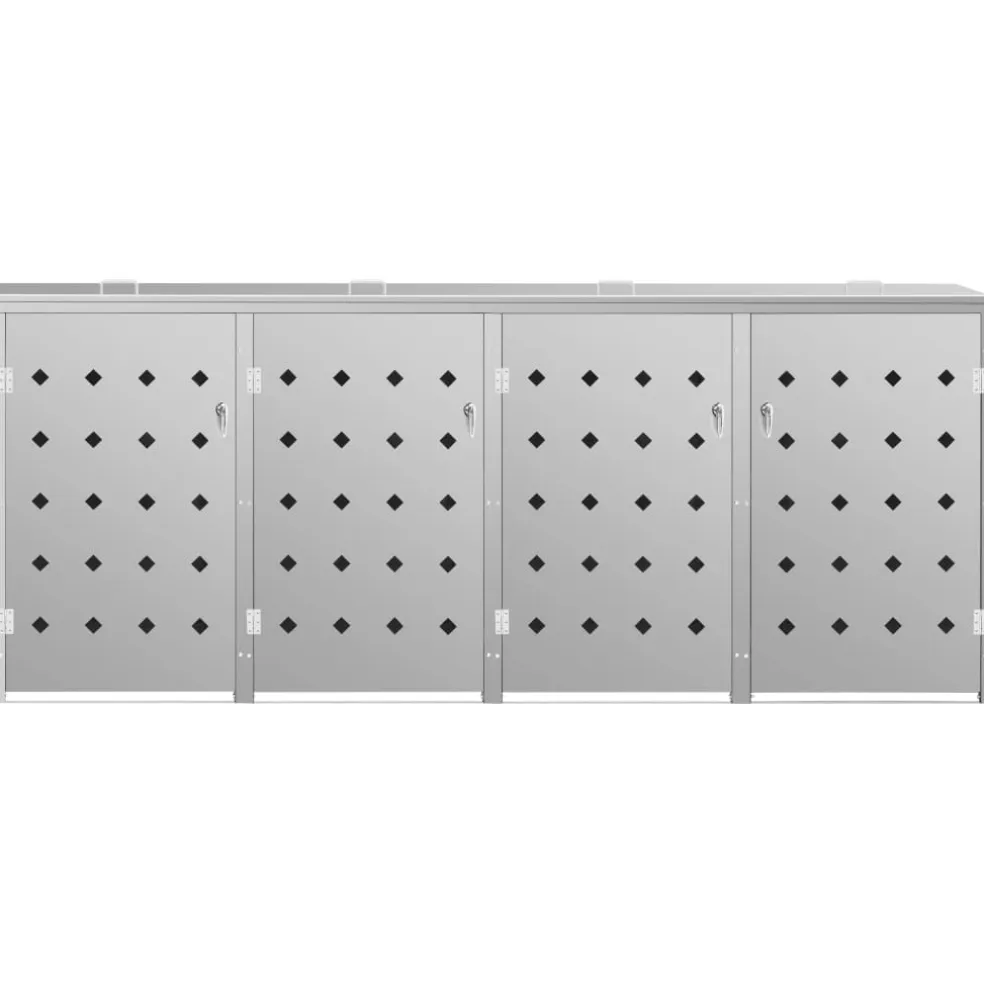vidaXL Containerberging vierdubbel 240 L roestvrij staal
