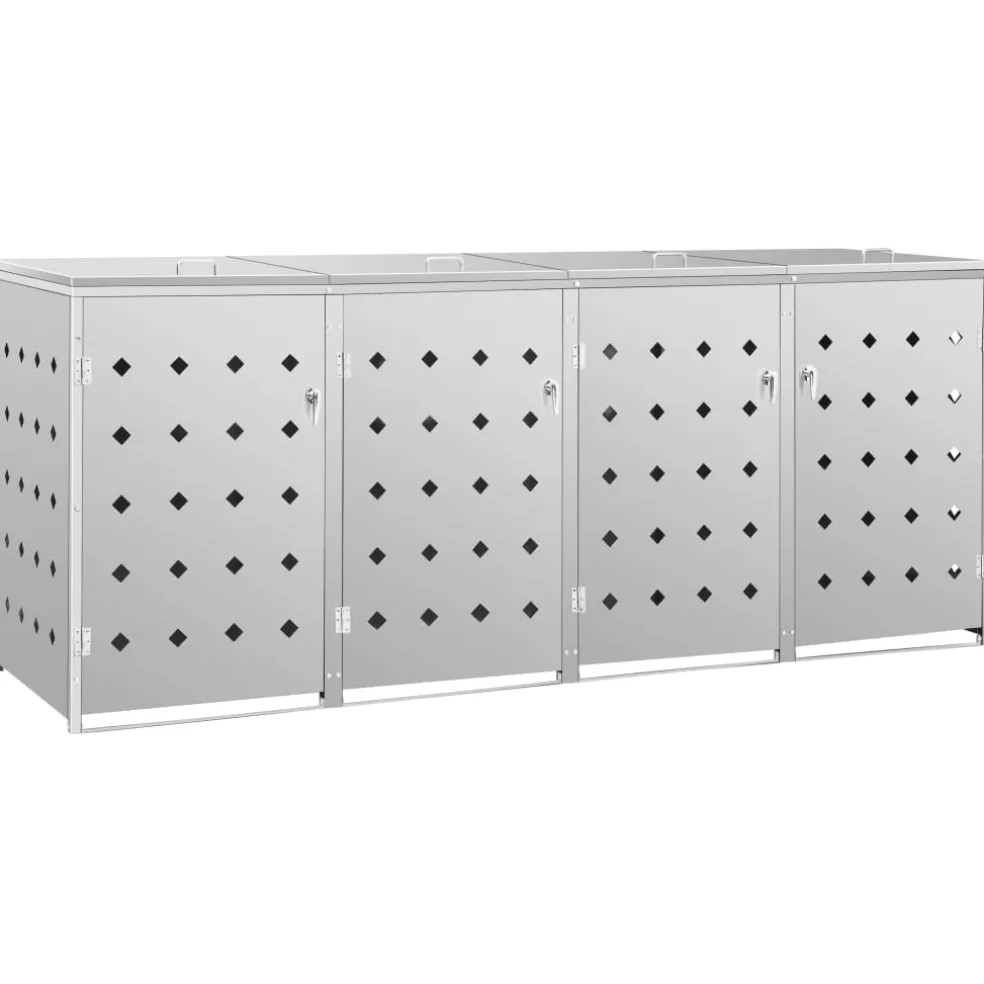vidaXL Containerberging vierdubbel 240 L roestvrij staal