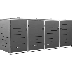 vidaXL Containerberging vierdubbel 276,5x77,5x115 cm roestvrij staal