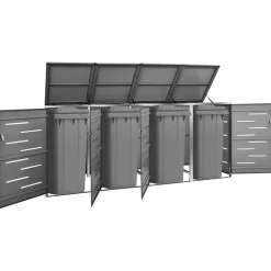 vidaXL Containerberging vierdubbel 276,5x77,5x115 cm roestvrij staal