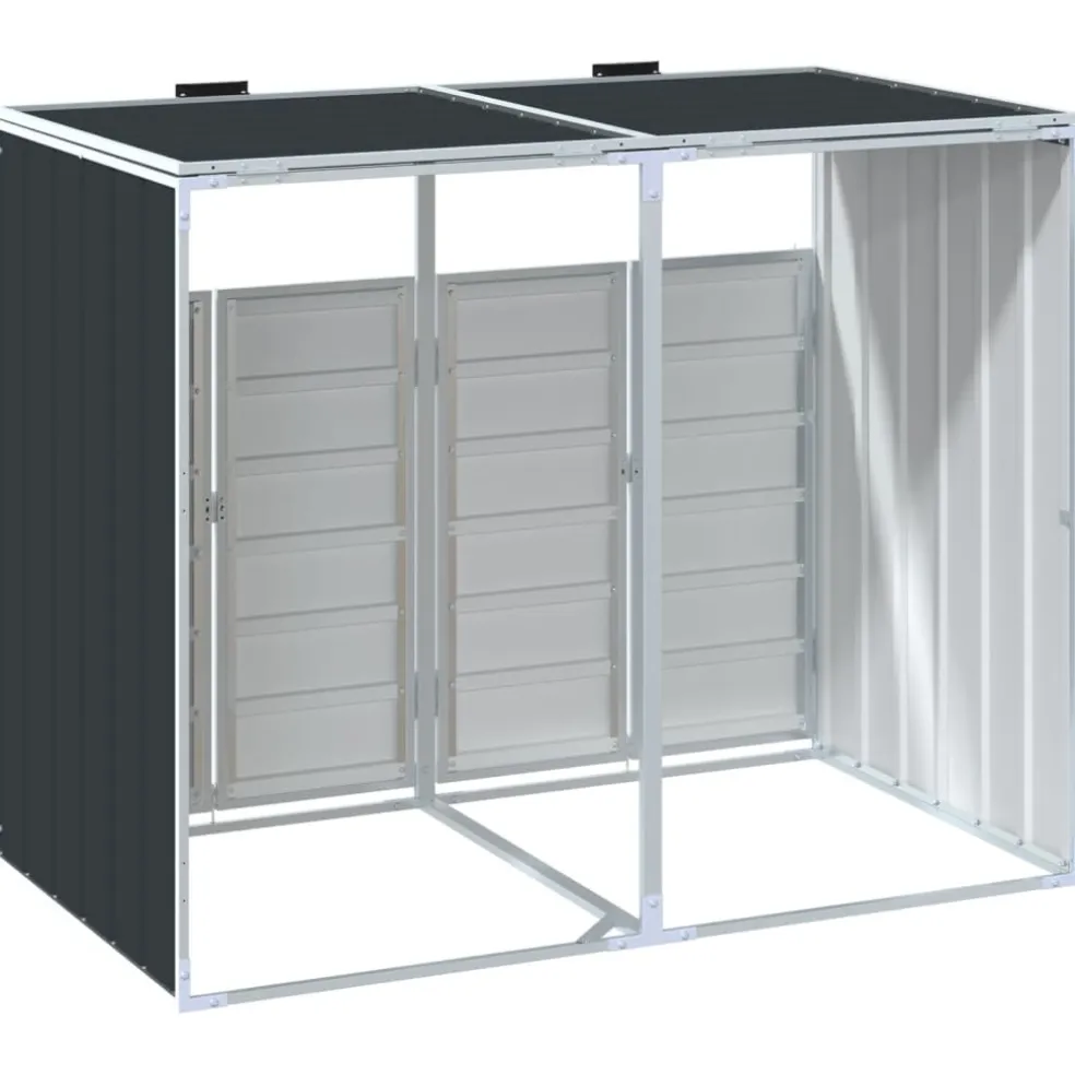 vidaXL Containerberging voor 3 containers 216x81x115cm staal antraciet