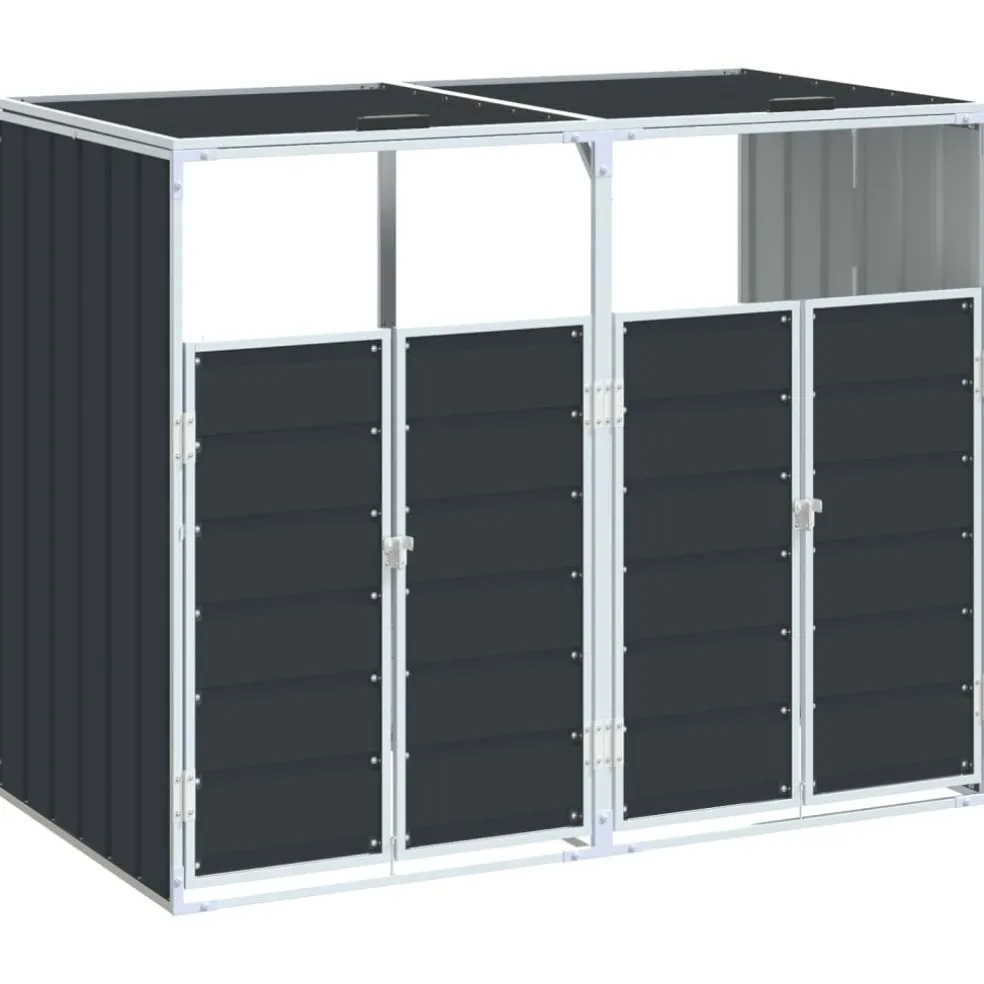 vidaXL Containerberging voor 3 containers 216x81x115cm staal antraciet