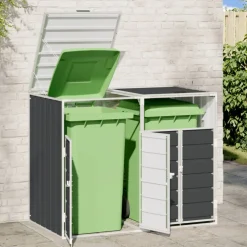 vidaXL Containerberging voor 3 containers 216x81x115cm staal antraciet