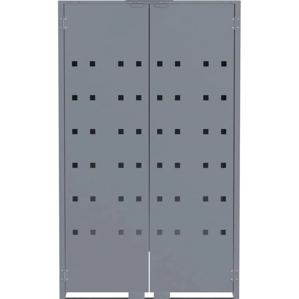 vidaXL Containerberging voor 2 containers 138x79x117 cm staal grijs